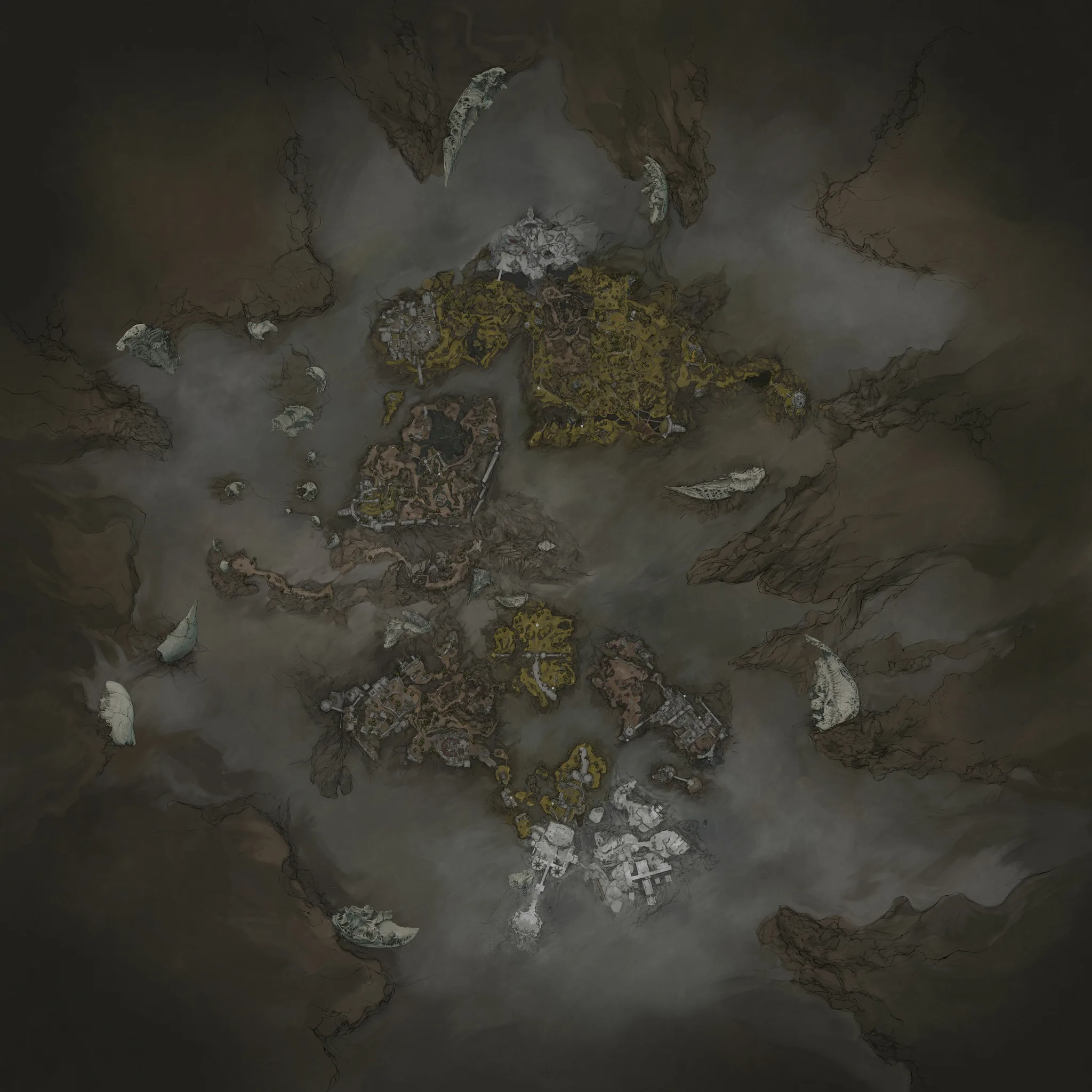 Mortal Shell 2 world map with Proxima marked at the Shattered Beacon